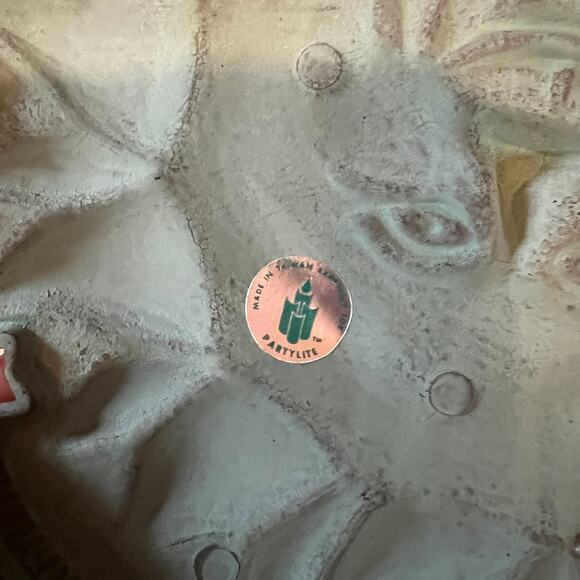 90s vintage partylite celestial sun metal brass green patina candle wall sconce - Picture 4 of 8